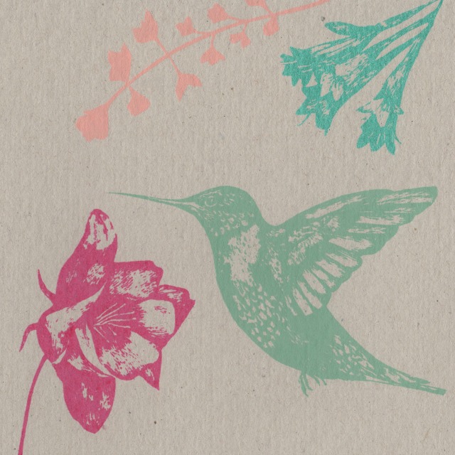 hummingbird and flowers card blog